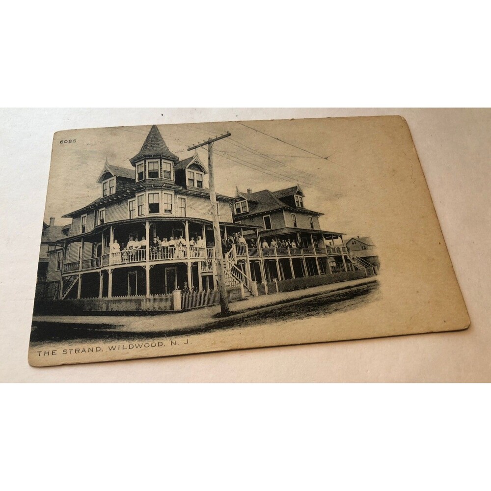 Antique Post Card The Strand Hotel Wildwood New Jersey 1906  B&w
